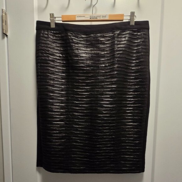 PETER NYGARD Women's Black Faux Snakeskin Knit Stretch Pencil Lined Skirt  Sz 12 - Picture 11 of 11